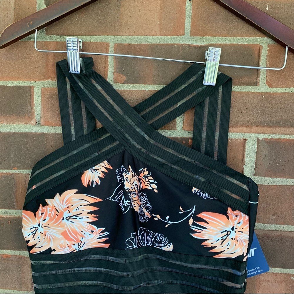 Hilor Floral Front Crossover One Piece Swimsuit Women’s Small 4-6 NEW - Picture 4 of 11